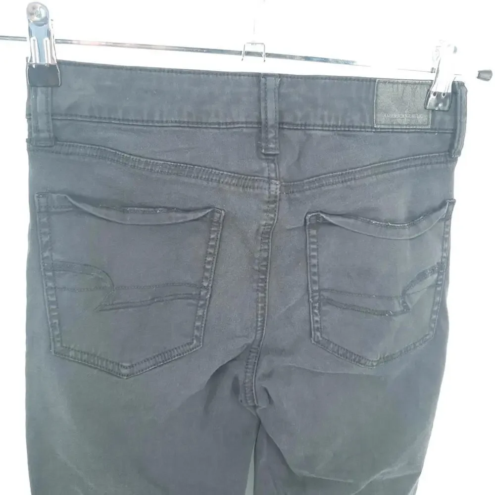 American Eagle  Jegging Womens 2 Hi Rise Super Super Stretch X Black‎ Zippers